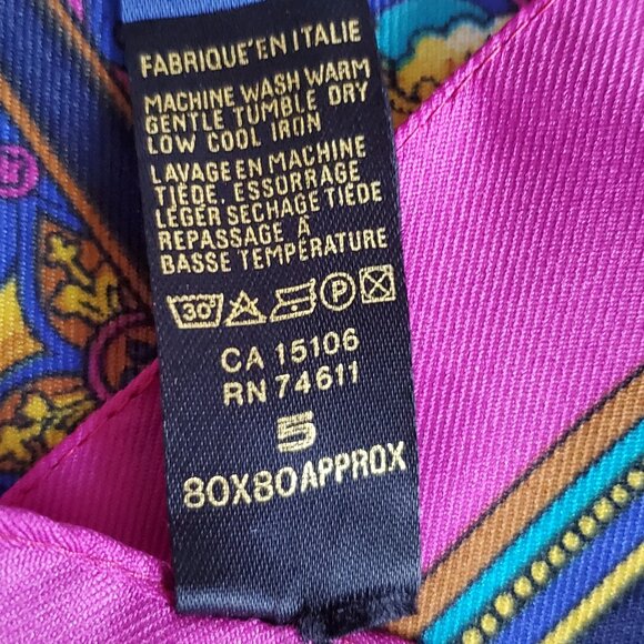 Beautiful Patchwork Print Scarf Luxe Brocade Design Square Fuscia Romantic Dark - Picture 6 of 6